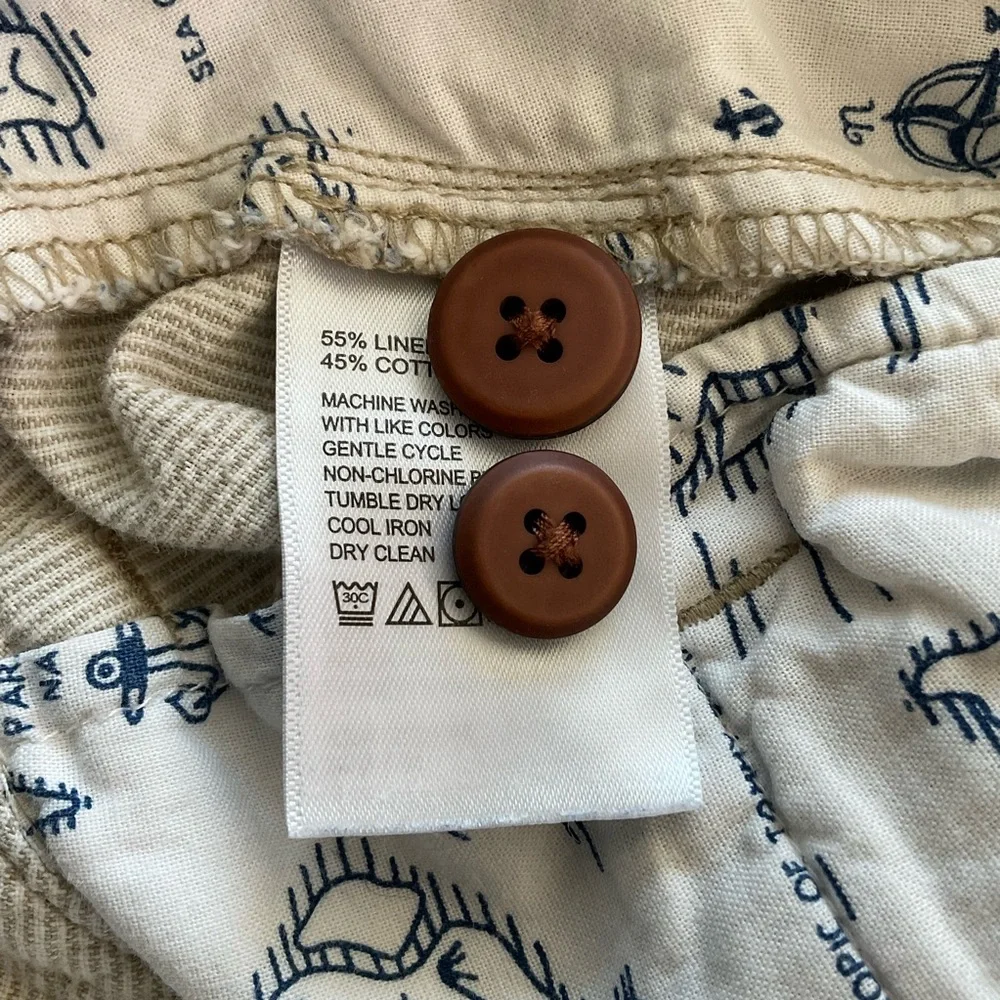 Tommy Bahama 9” Linen Blend Shorts Men’s 40 Tan Micro Striped - Picture 4 of 8